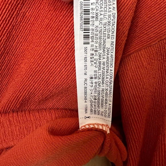 Zara burnt orange pullover ribbed top with elastic waist and sleeve bands - Picture 9 of 9